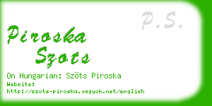 piroska szots business card