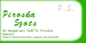 piroska szots business card